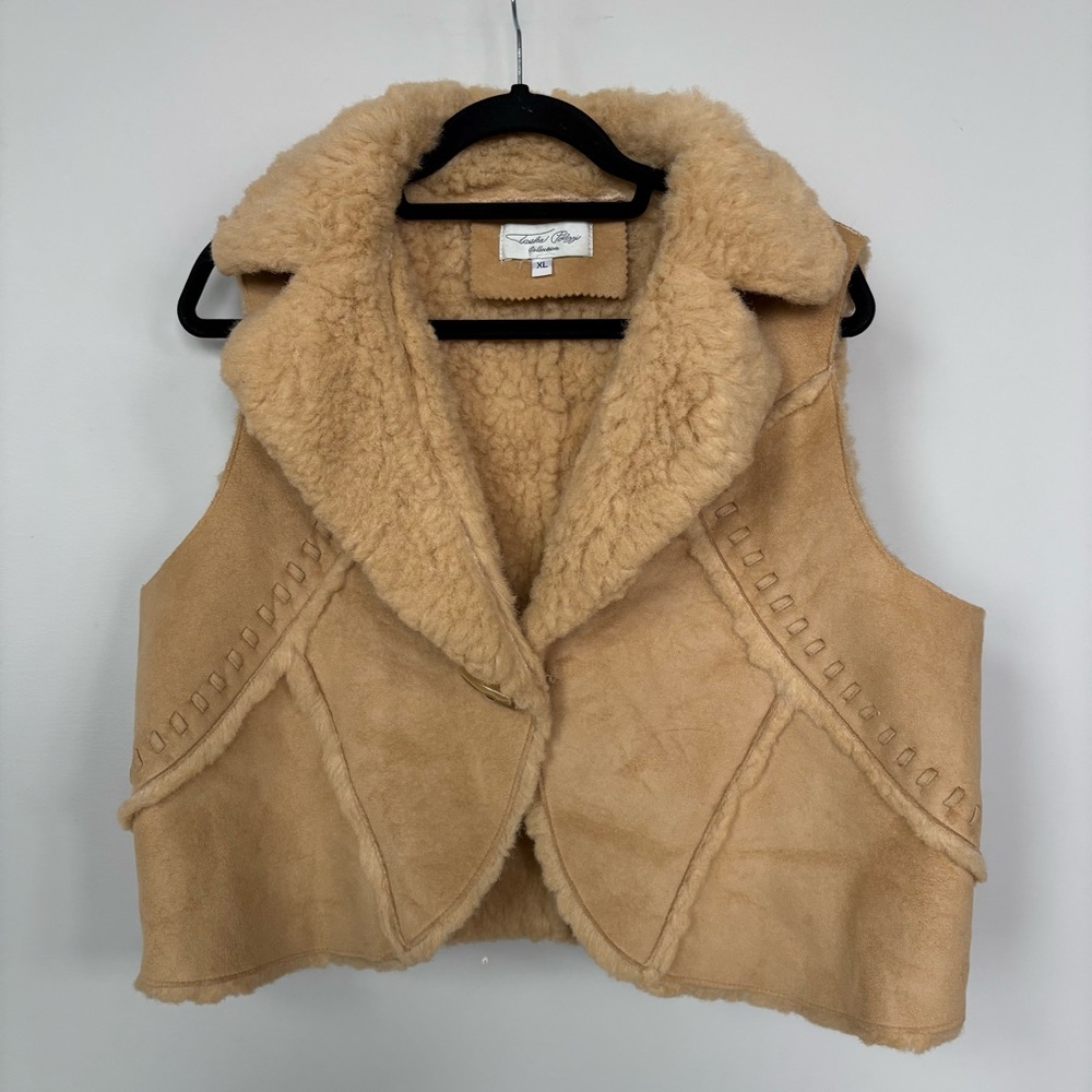 Faux Shearling Vest - Tan Cozy Layering Vest